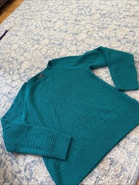 Covington Teal Textured Crewneck Sweater